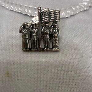 James Avery retired silver Saluting Service Members Flag Pin